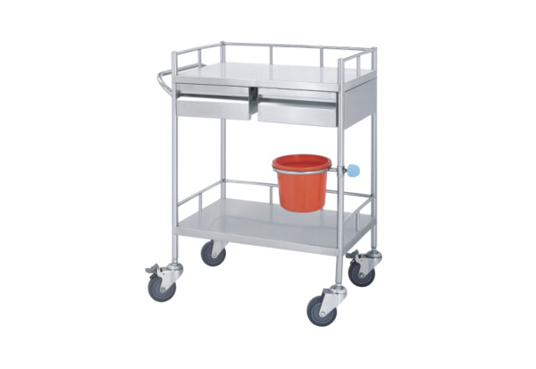 S.S. Double drawer trolley
